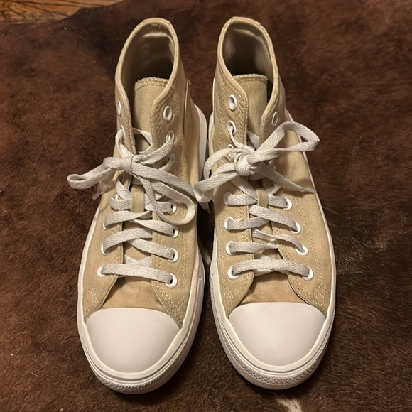 Converse Chuck Taylor All Star Move High Platform Shoes Size 8.5 Tan Farro - Picture 3 of 8